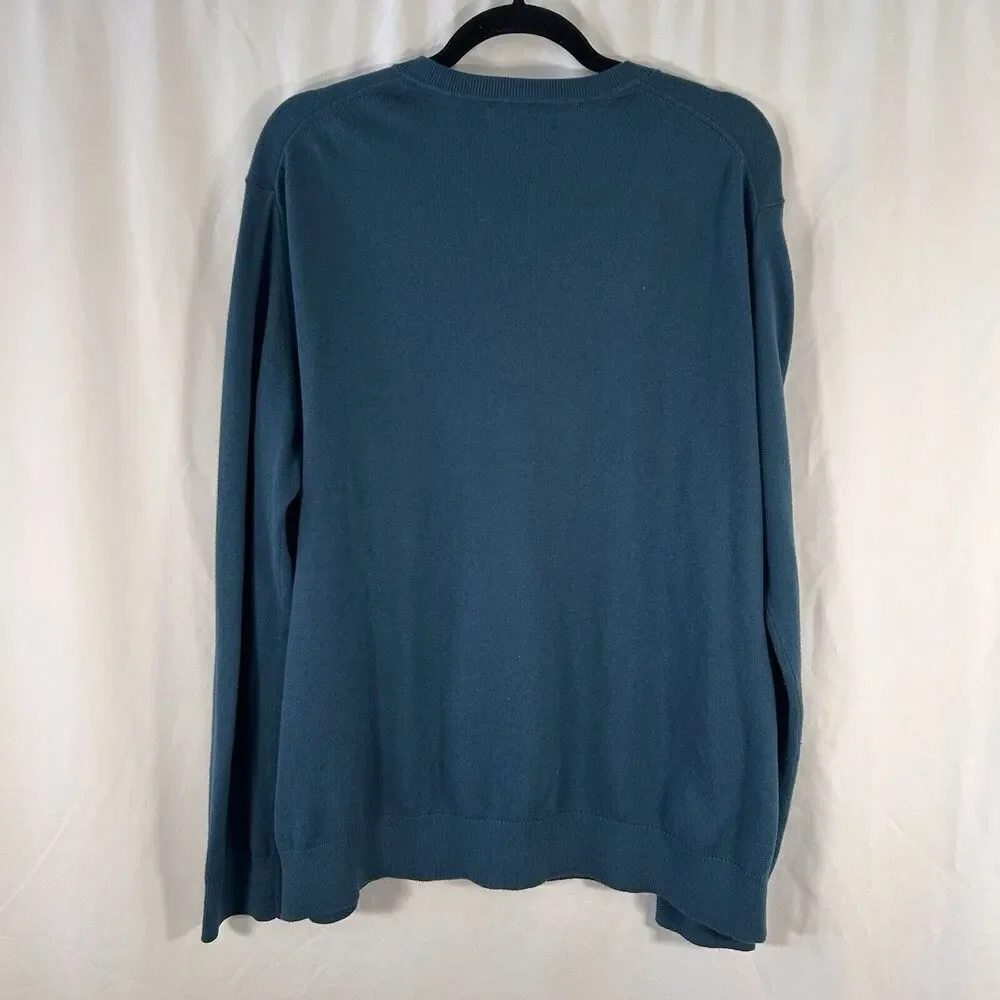 Banana Republic Premium Luxe Yarn Sweater Men's XL Green Vneck Silk Cashmere